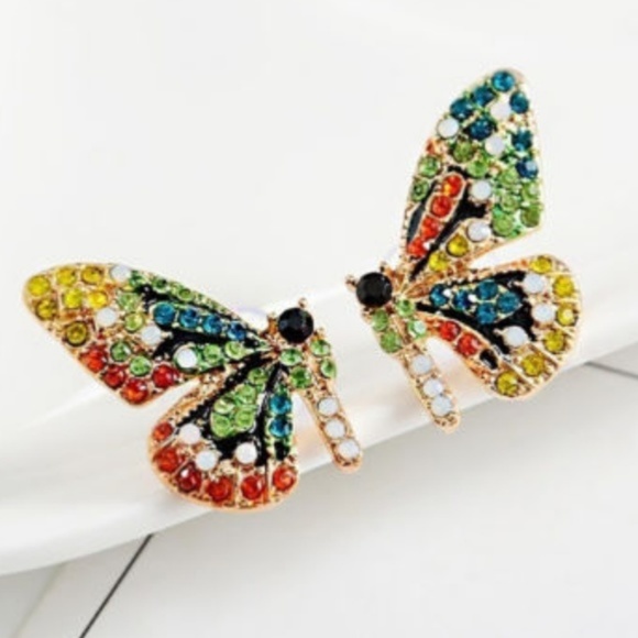 Asymmetrical Butterfly Earrings NWT - Picture 2 of 4